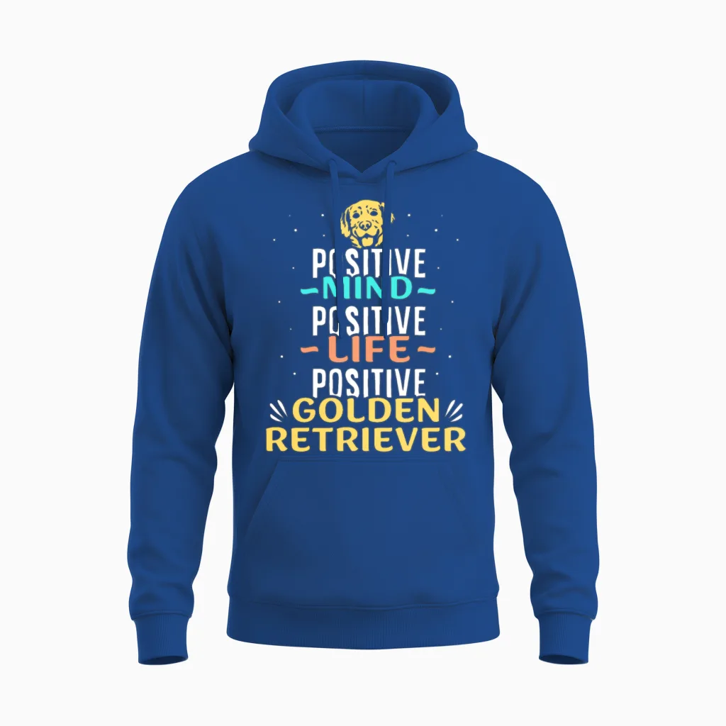 Positive Golden Retriever Unisex Hoodie in Royal