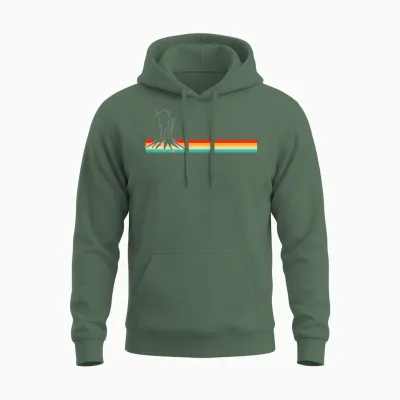 Hiking Retro Unisex Hoodie - Military Green