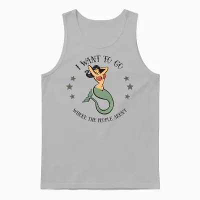 Anti-Social Mermaid Unisex Tank Top - Ash