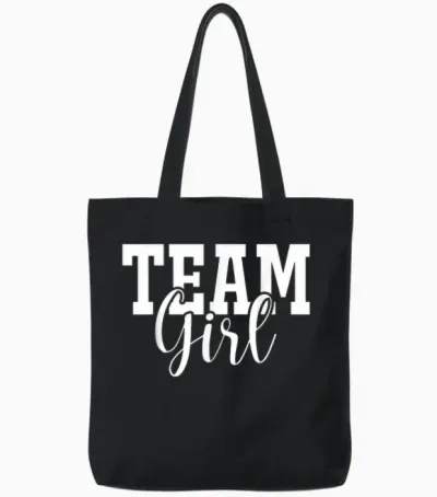 Pink Team Girl Team Boy Gender Reveal Party Passend Familie Tote Bags - Black
