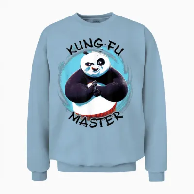 Portrait of Kung Fu Panda Po Kung Fu Master at Painting Unisex Sweatshirt - Light Blue