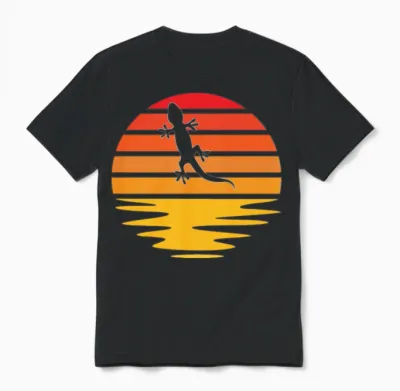 Lizard Retro Unisex T-Shirt - Black