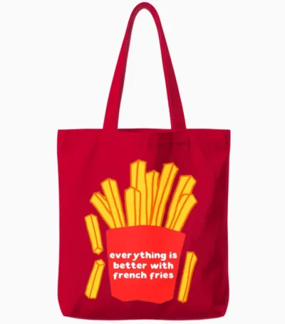 Everything Is Better with French Fries Tote Bags - Red