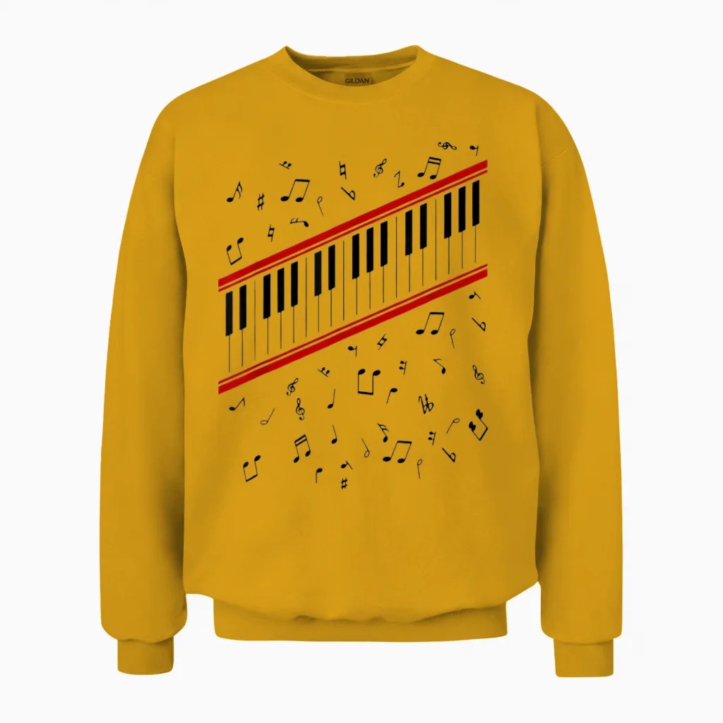 Costume De Piano Beat It & Keys Unisex Sweatshirt in Gold