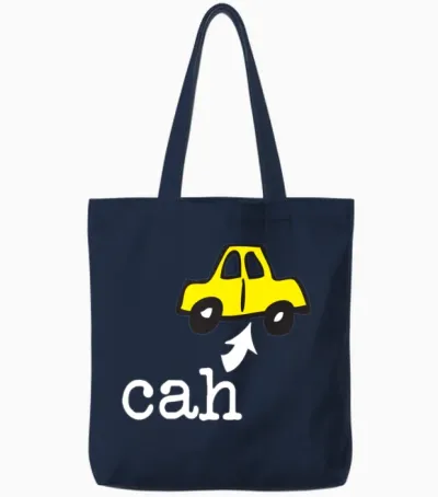 Funny Boston Accent Car Cah Humor Shirts Tote Bags - Navy