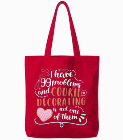 Funny Cookie Decorating Design for Cookie Artists Tote Bags - Red