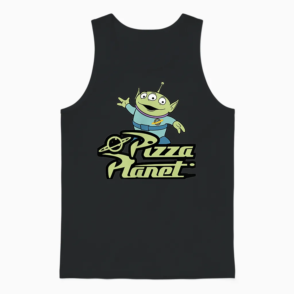 Disney Pixar Toy Story Alien Pizza Planet Classic Unisex Tank Top in Black