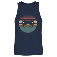 Crabbing Crab Retro Unisex Tank Top - Navy – 2