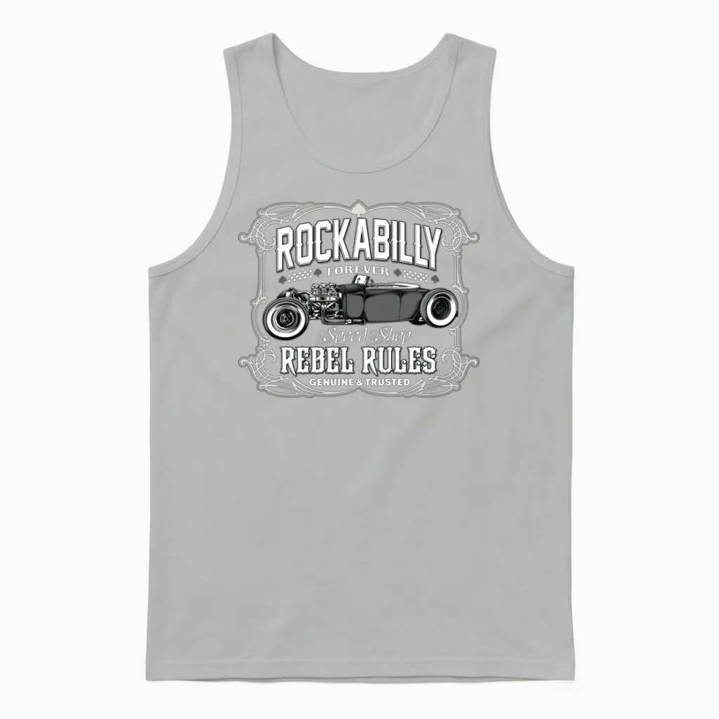 Rockabilly Rebel Cars & Muscle Gift Unisex Tank Top in Ash