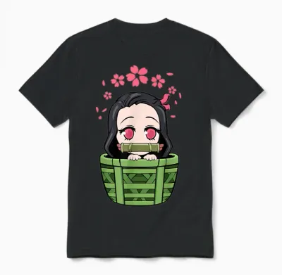 Vaporwave Aesthetic Sad Anime Japanese Animation Lover Girl T-Shirt, Black Unisex T-Shirt - Black