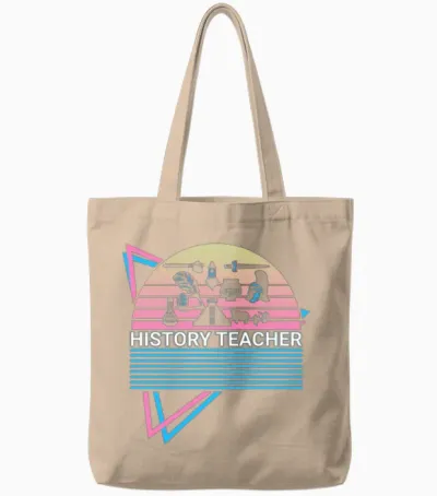 History Teacher Retro Tote Bags - Natural