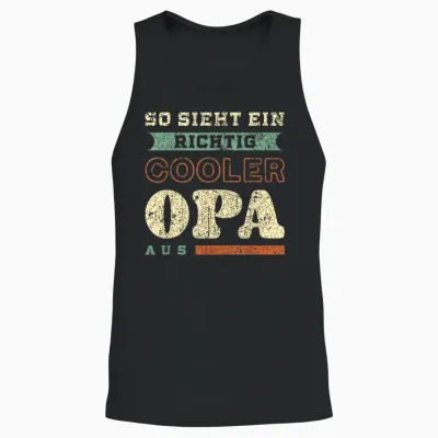 Richtig Cooler Opa, Vatertag, Retro-Vintage-Look Unisex Tank Top - Black