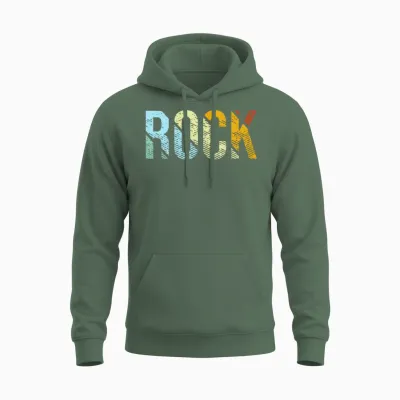 Rock Retro Unisex Hoodie - Military Green