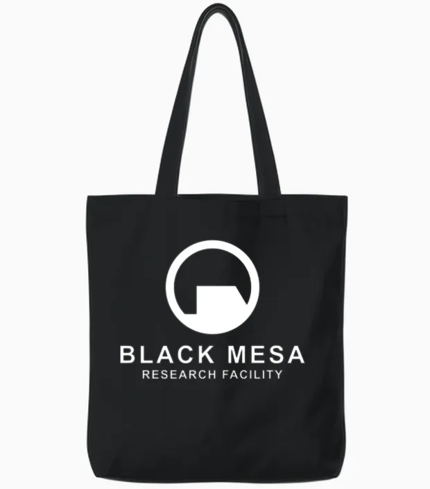 Black Mesa Research Facility Tote Bags in Black