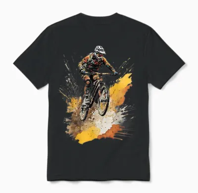 Mountain Bike Mtb Downhill Cycling E-Bike & Bicycle T-Shirt, Black Unisex T-Shirt - Black