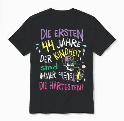 Geschenk 44 Jahre Kindheit 44. Geburtstag Mann Frau Lustig Unisex T-Shirt - Black