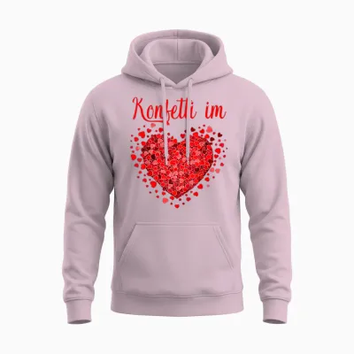 Confetti in Heart Fancy Dress Carnival Confetti Costume Outfit Unisex Hoodie - Light Pink