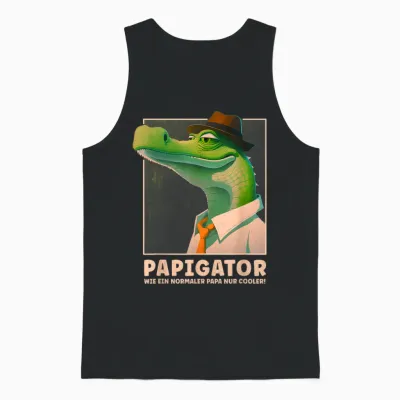 Papigator Cool Lustig Bester Vater Vatertag Super Papa Unisex Tank Top - Black