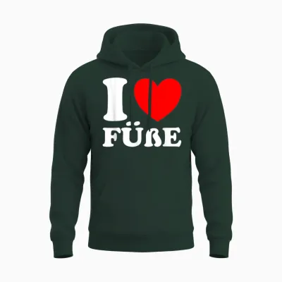Ich Liebe Füße I Love Feet Unisex Hoodie - Forest