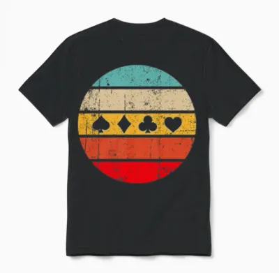 Poker Retro Unisex T-Shirt - Black
