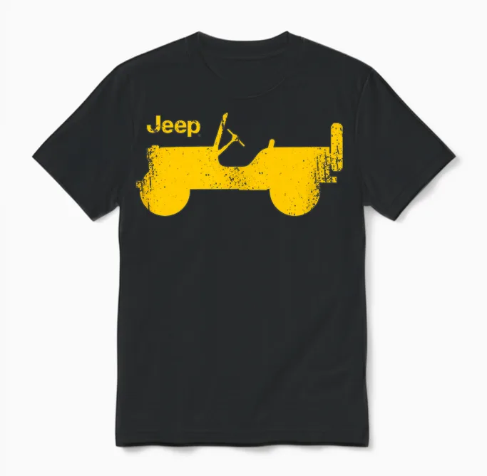 Jeep Willys Profile Unisex T-Shirt in Black