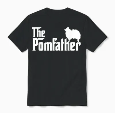 Mens Funny Pomeranian Father Dad the Pom Father Dog Lover Unisex T-Shirt - Black