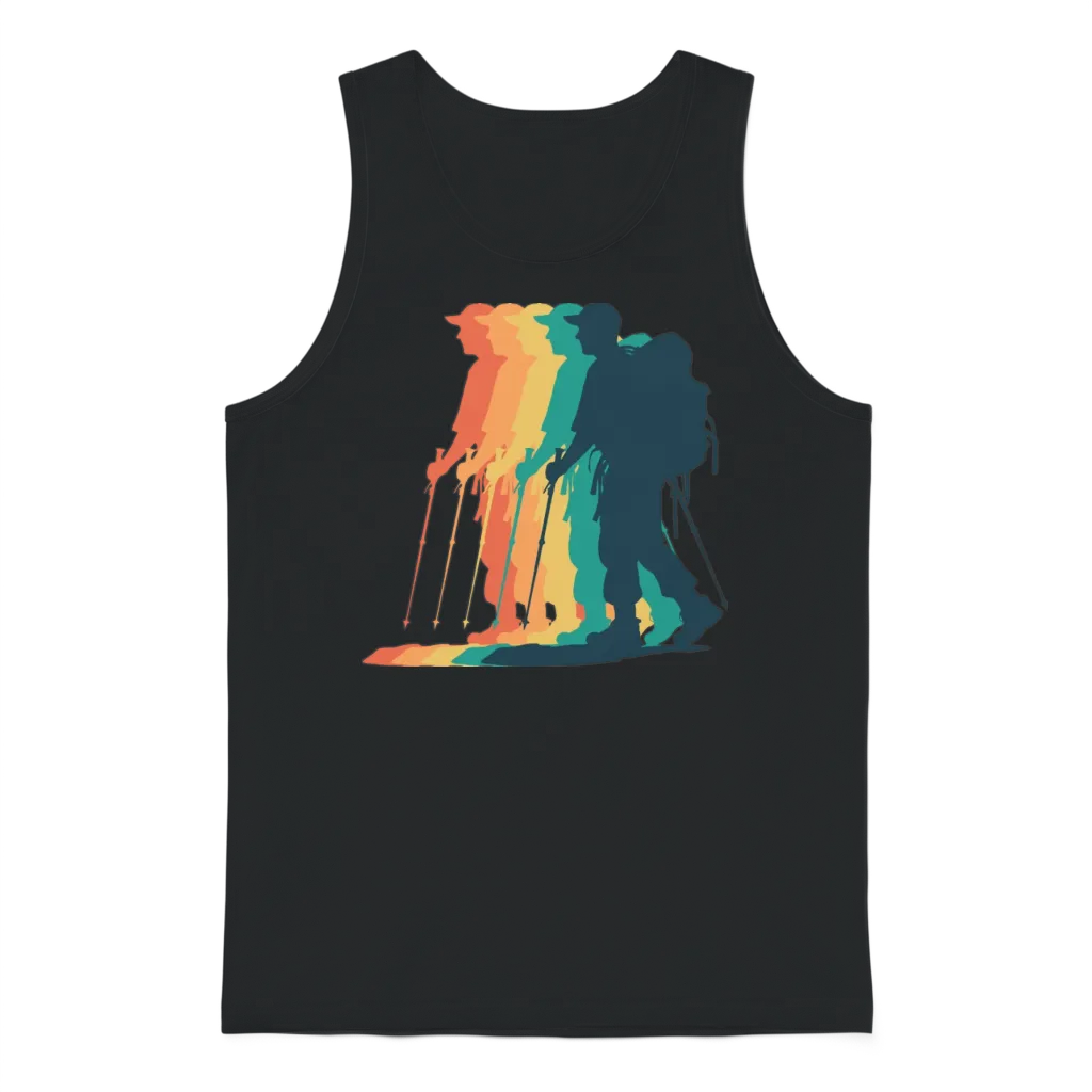 Hiking Male Hiker Colorful — & Outdoors Unisex Tank Top - Black