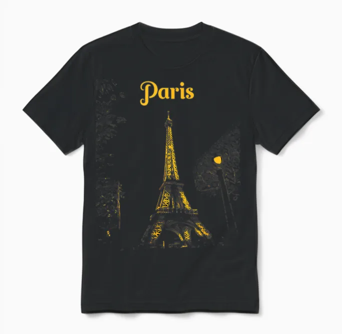 Holidays in Paris, Holidays in France, Eiffel Tower,love Paris Unisex T-Shirt in Black