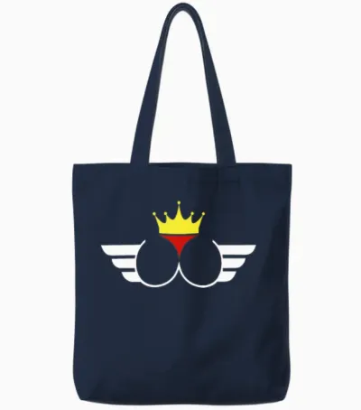 Funny Crown Butt Tote Bags - Navy