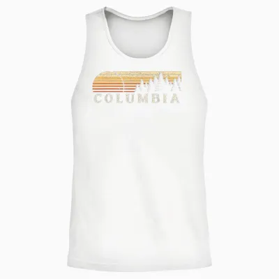 Columbia, Oh Vintage Evergreen Sunset 80 Retro Unisex Tank Top - White