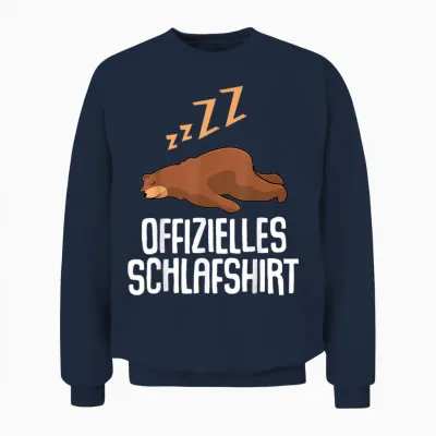 Offizielles Schlafshirt Herren Bär Bären Lustig Geschenk Fun Unisex Sweatshirt - Navy