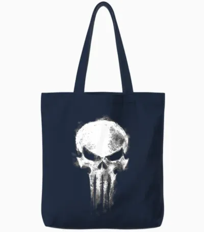 Marvel Daredevil Born Again Skull the Punisher Returns Tote Bags - Navy