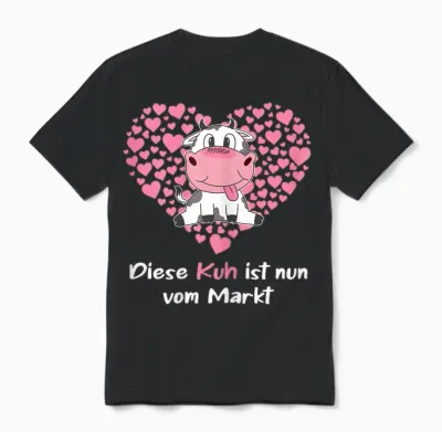 Damen Landwirtin Braut Outfit Mit Kuh Jga Unisex T-Shirt - Black