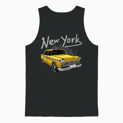 New York Taxi Yellow New York Souvenir T-Shirt for Men and Women T-Shirt, Black Unisex Tank Top - Black