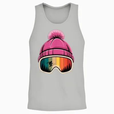 Skier Apres Ski Hat Ski Goggles Winter Sports Unisex Tank Top - Ash