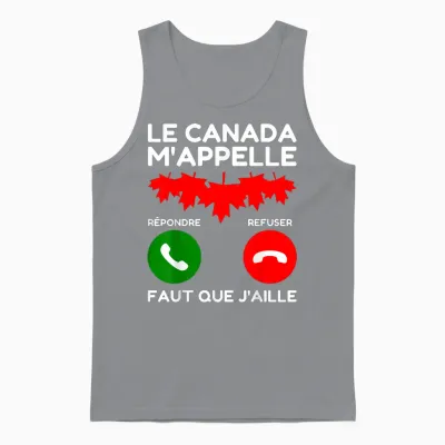 I Bar in Canada Maple Leaf: Canada Calls Me Unisex Tank Top - Sport Grey