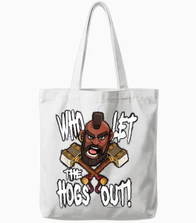 Clash of Clans Who Let the Hogs Out! Hog Rider Tote Bags - White