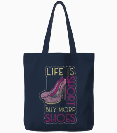 Shoe Lover Boots Sneakers Pumps Tote Bags - Navy