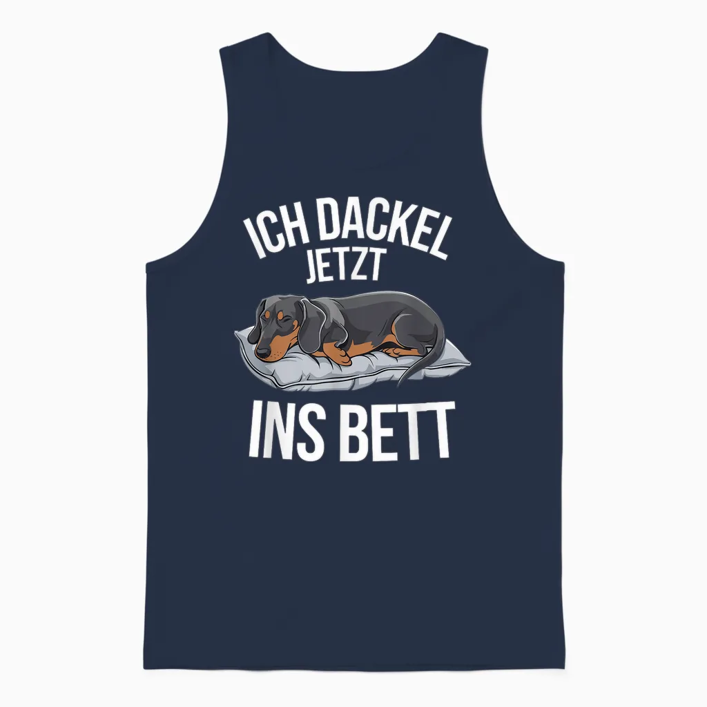 Ich Dackel Jetzt Ins Bett Offizielles Schlafshirt Dackel Unisex Tank Top in Navy