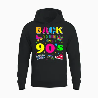 90s Retro Motto I Love 90's Unisex Hoodie - Black