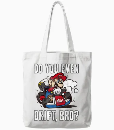 Nintendo Mario Kart Do You Even Drift Bro Graphic Tote Bags - White