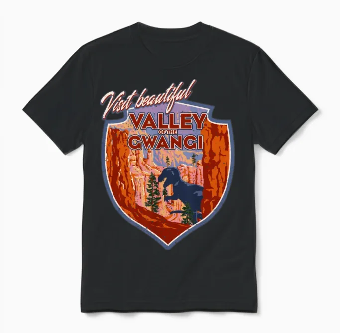 Visit Beautiful Valley of the Gwangi Unisex T-Shirt in Black
