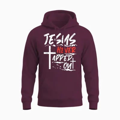 Wrestling Jesus Never Tapped Out Christian Unisex Hoodie - Maroon