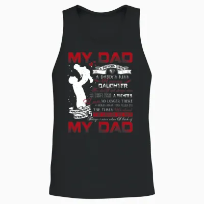 Dad in Heaven S S Daddy in Memories Poem Daughter Unisex Tank Top - Black
