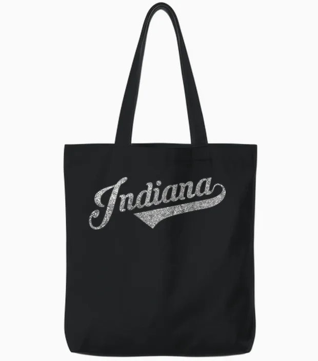 Retrocity Indiana Vintage City T-Shirt - Men's Unisex Adults & Kids - Red - Short Sleeve - Crew Neck - Vintage Style - Embroidery - Lightweight - Classic Fit - Non-Stretchable - Imported Tote Bags in Black
