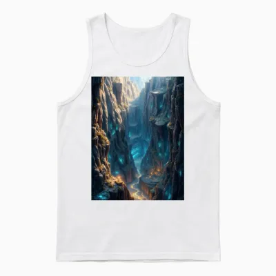 Celestial Sapphire Canyon Unisex Tank Top - White