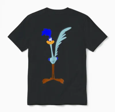 Looney Tunes Road Runner Simple Portrait Unisex T-Shirt - Black