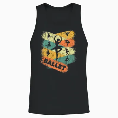 Retro Ballet Dancer Unisex Tank Top - Black