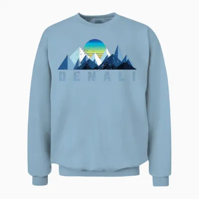 Vintage Denali Retro National Park Unisex Sweatshirt - Light Blue