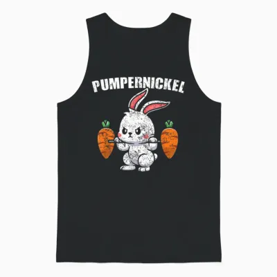 Pumpernickel Fitness Gym Kraftsport Hase Kaninchen Unisex Tank Top - Black